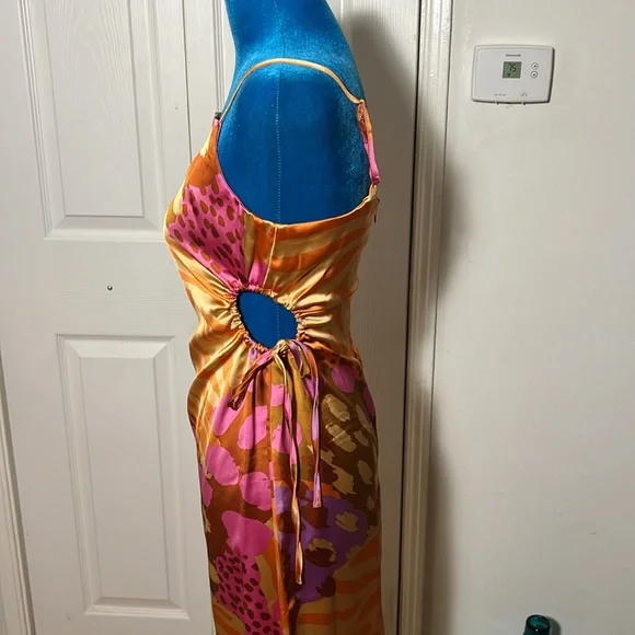 Christian Lacroix Leopard Satin Midi Dress Small